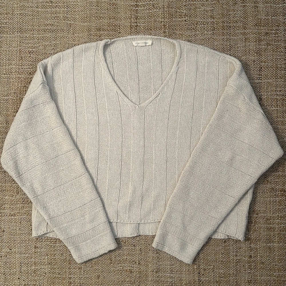 PacSun LA Hearts Cropped Boxy Loose V Neck Knit Sweater Small
